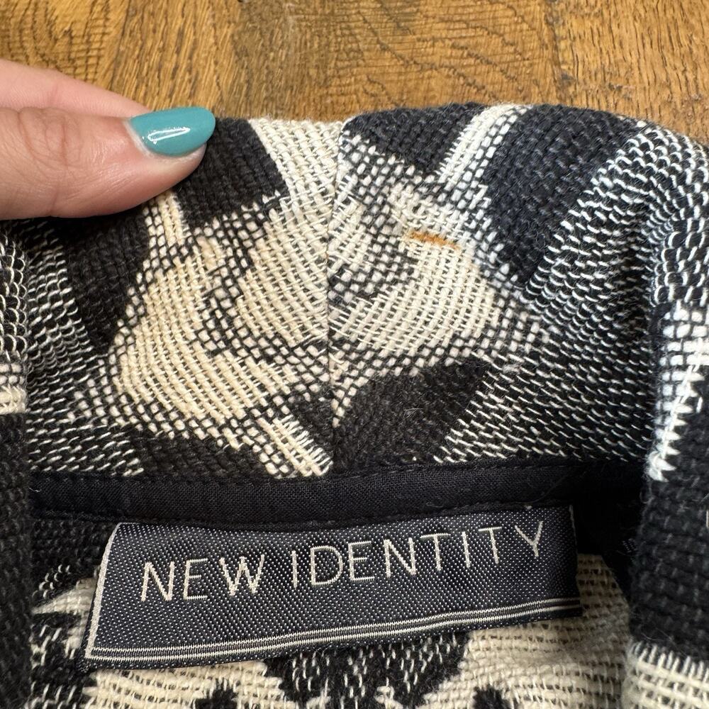 VTG New Identity Tapestry Jacket Womens XL Aztec Southwestern Blazer Black White - Picture 3 of 6